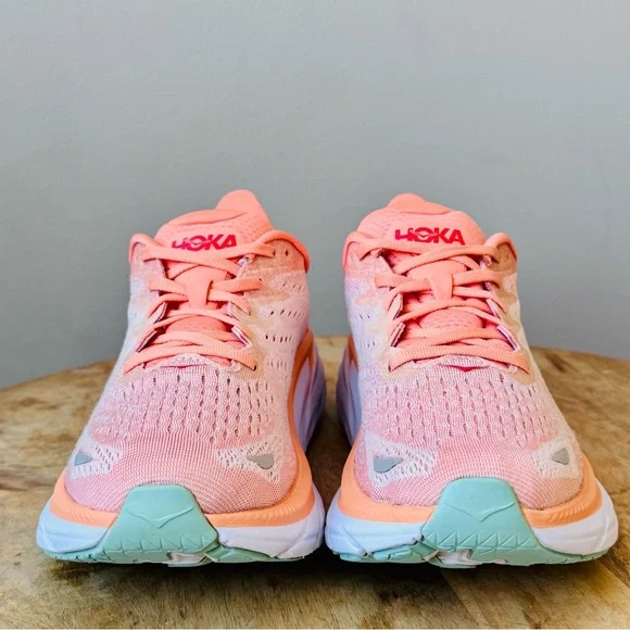 Hoka Women's ONE ONE Clifton 8 Running Shoe in Cantaloupe/Silver Peony Size 9.5 - Picture 5 of 15